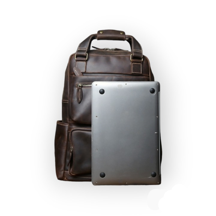 Top Layer Leather Backpack