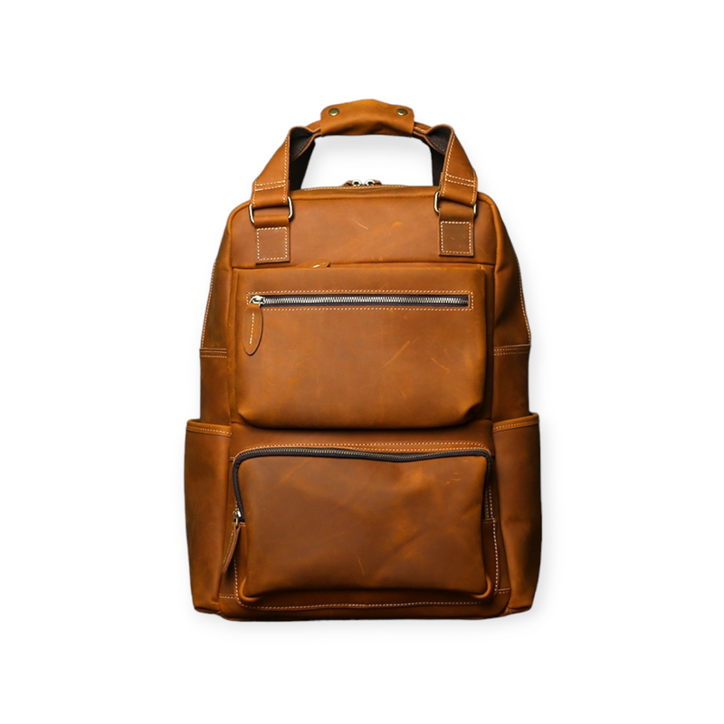 Top Layer Leather Backpack