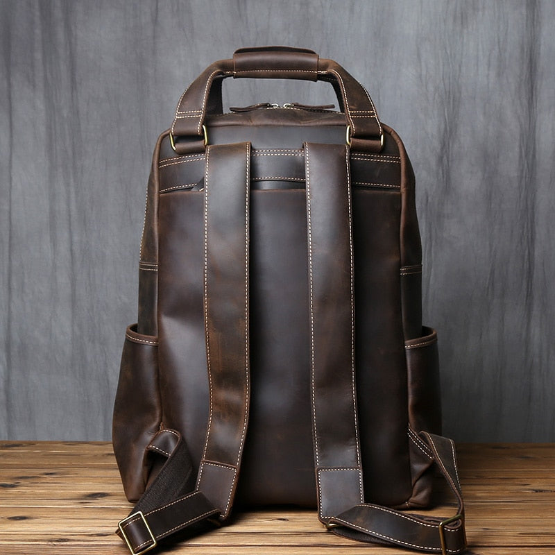 Top Layer Leather Backpack